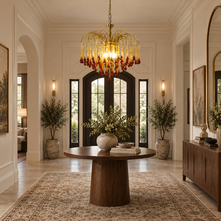 Elbric Teardrop Glass Chandelier 1