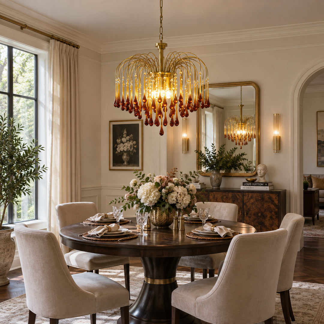 Elbric Teardrop Glass Chandelier 18