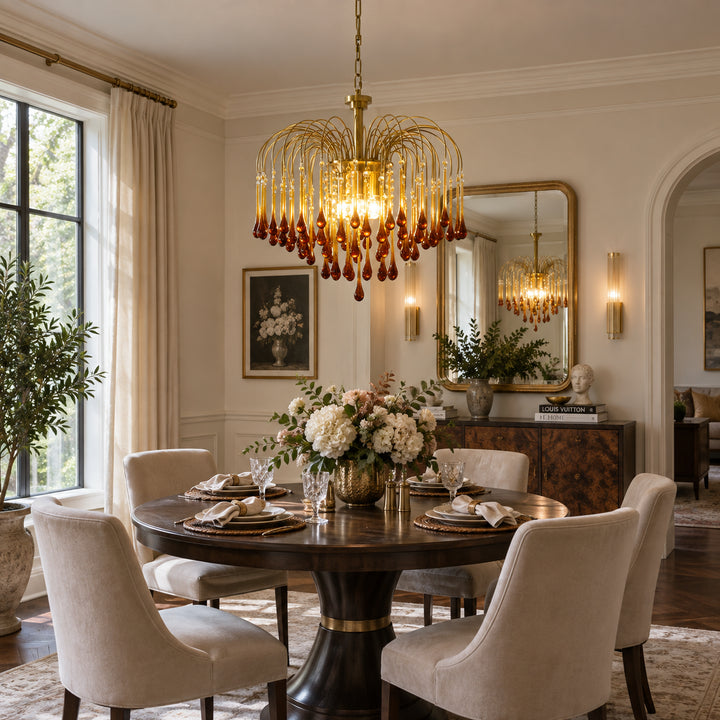 Elbric Teardrop Glass Chandelier 18