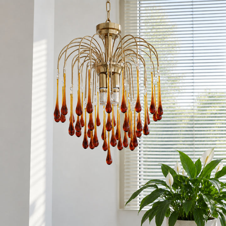 Elbric Teardrop Glass Chandelier 3