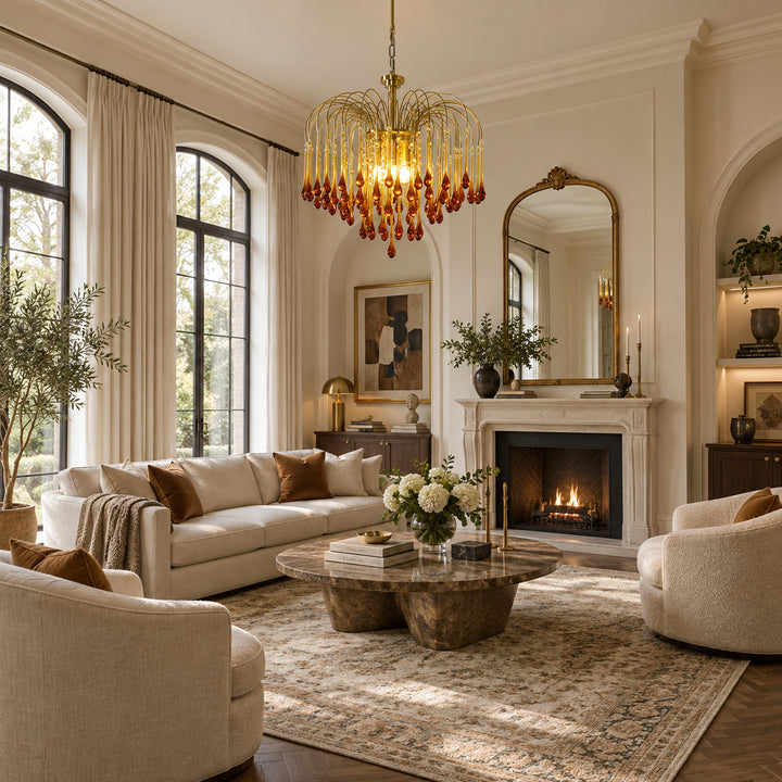 Elbric Teardrop Glass Chandelier 4