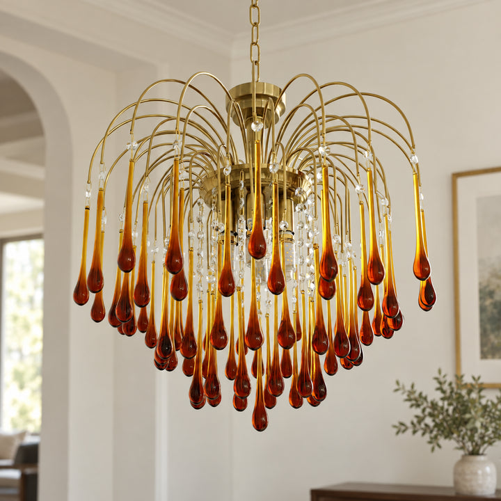 Elbric Teardrop Glass Chandelier 5