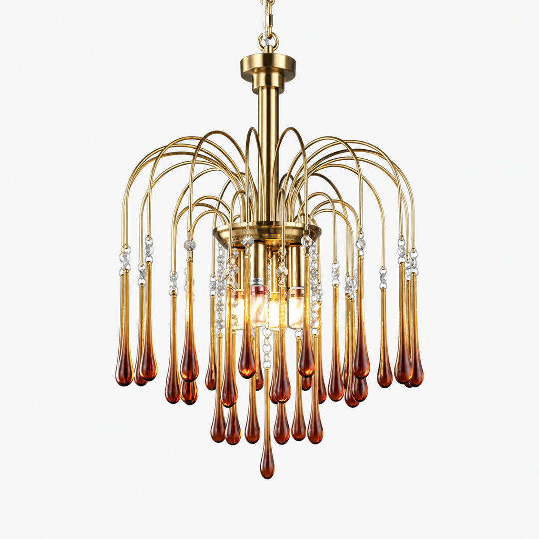 Elbric Teardrop Glass Chandelier 6