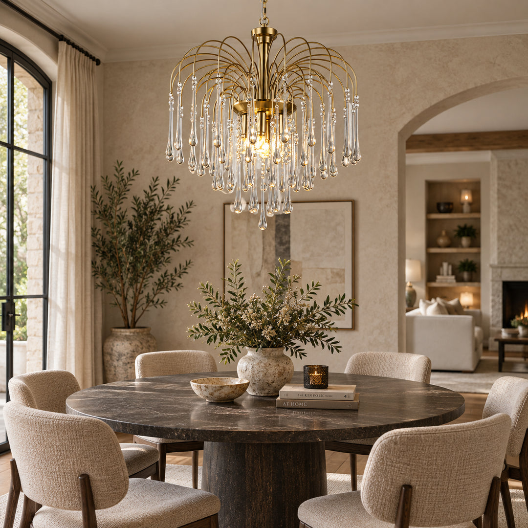 Elbric Teardrop Glass Chandelier 9