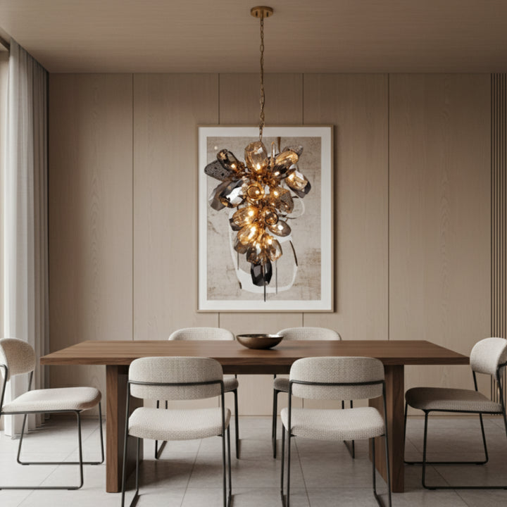 Eldran Smoke Gray Glass Chandelier 4