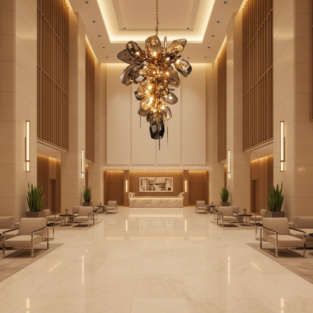 Eldran Smoke Gray Glass Chandelier 5