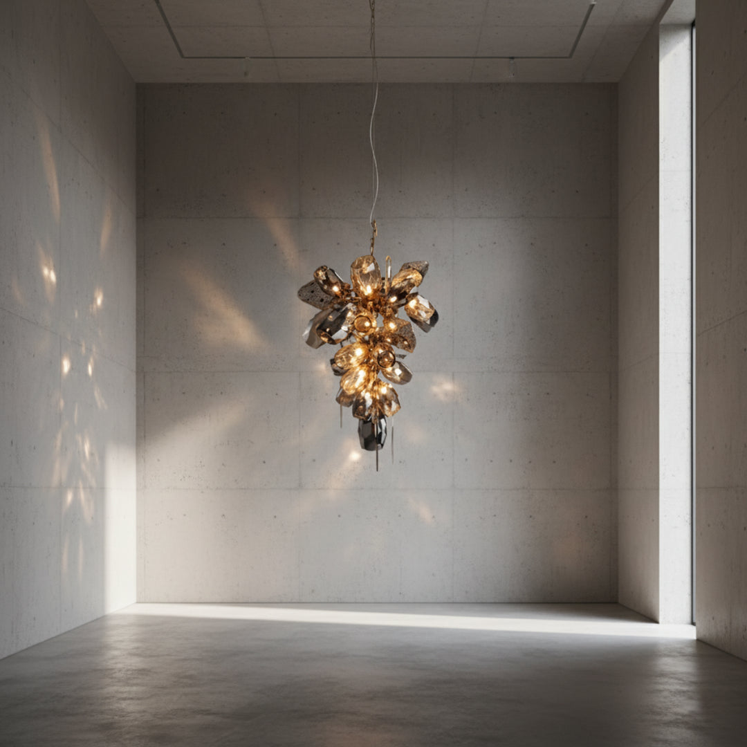 Eldran Smoke Gray Glass Chandelier 6