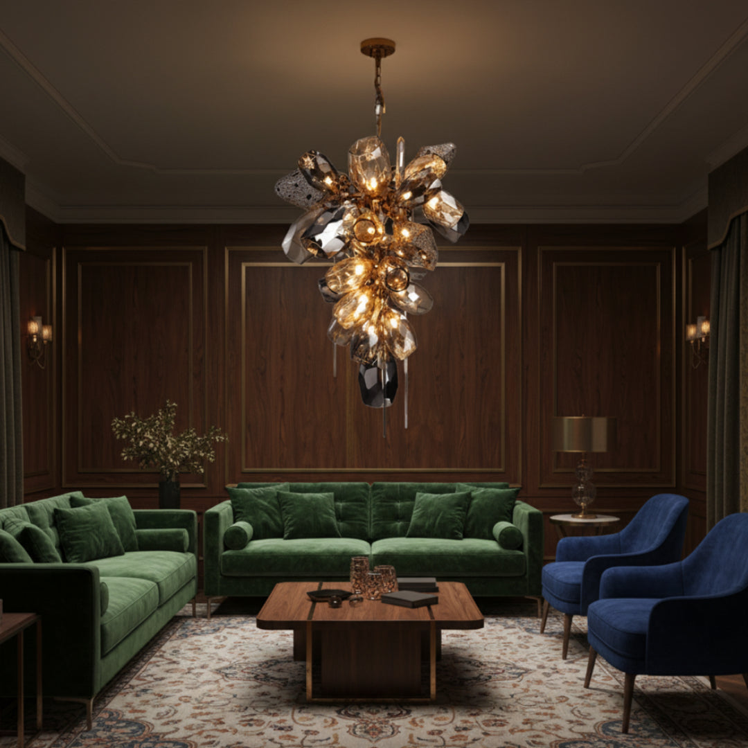 Eldran Smoke Gray Glass Chandelier 7