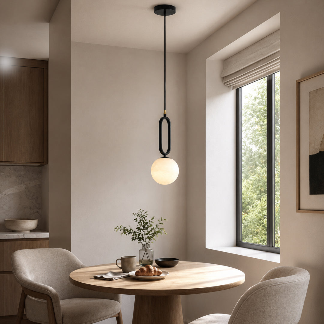 Elvarin Alabaster Globe Pendant Lamp 12