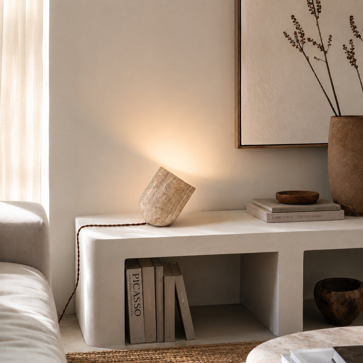 Elvona Travertine Table Lamp 3