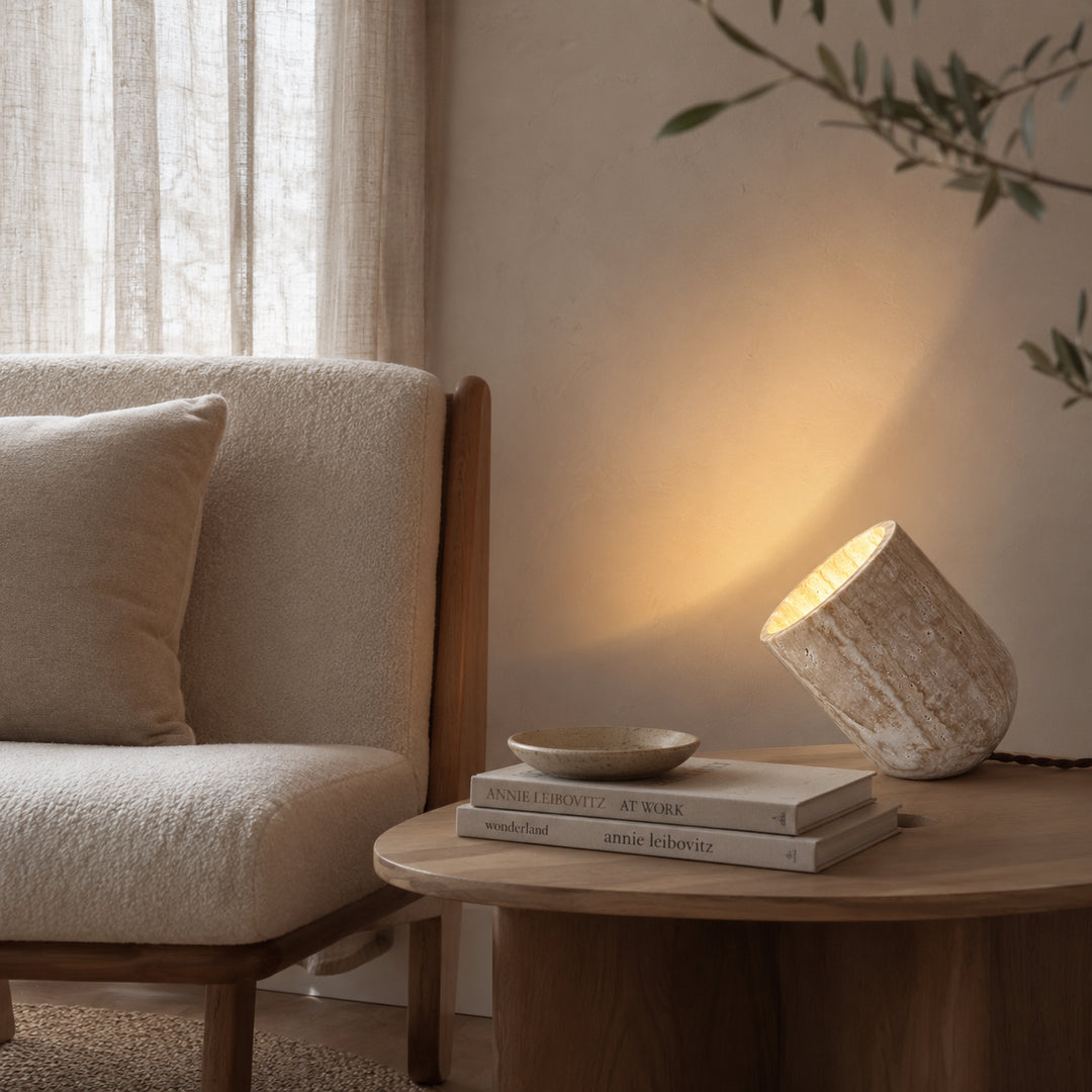 Elvona Travertine Table Lamp 4