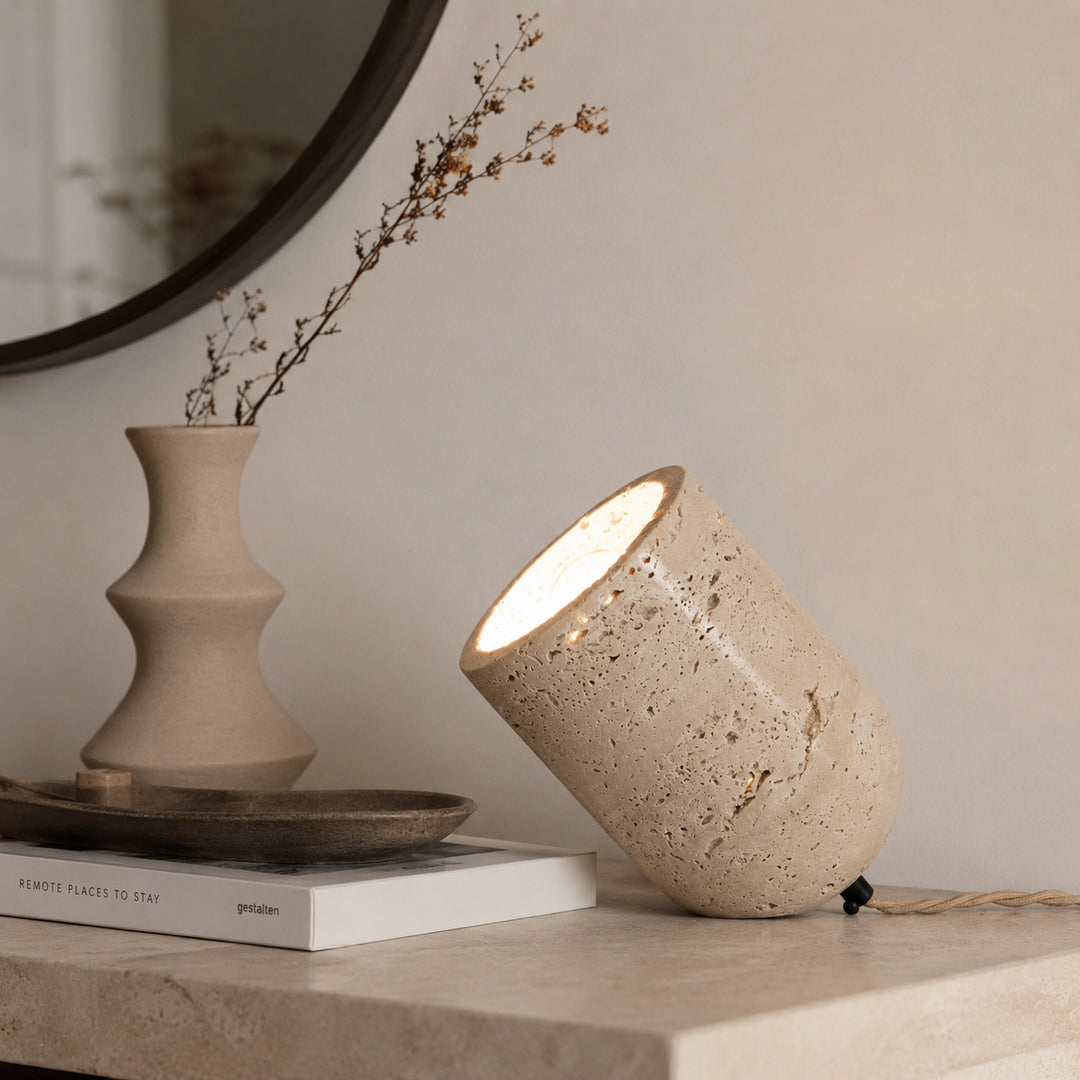 Elvona Travertine Table Lamp 5