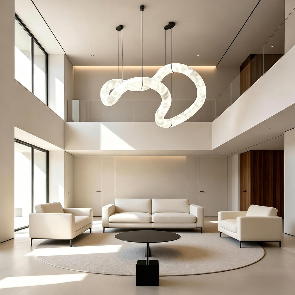 Ethereal Wave Alabaster Chandelier 4