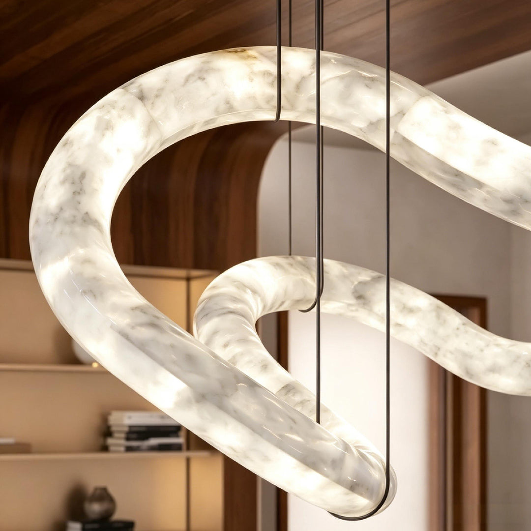 Ethereal Wave Alabaster Chandelier – AIBIALIGHT