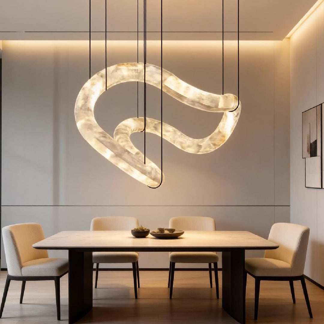 Ethereal Wave Alabaster Chandelier – AIBIALIGHT