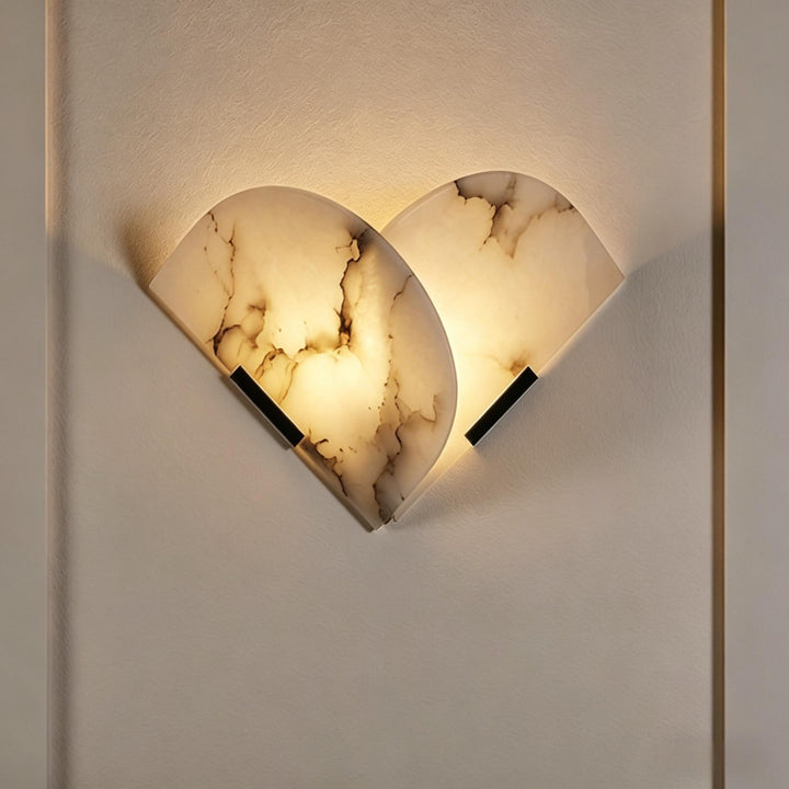 Fan Shaped Alabaster Wall Lamp 7