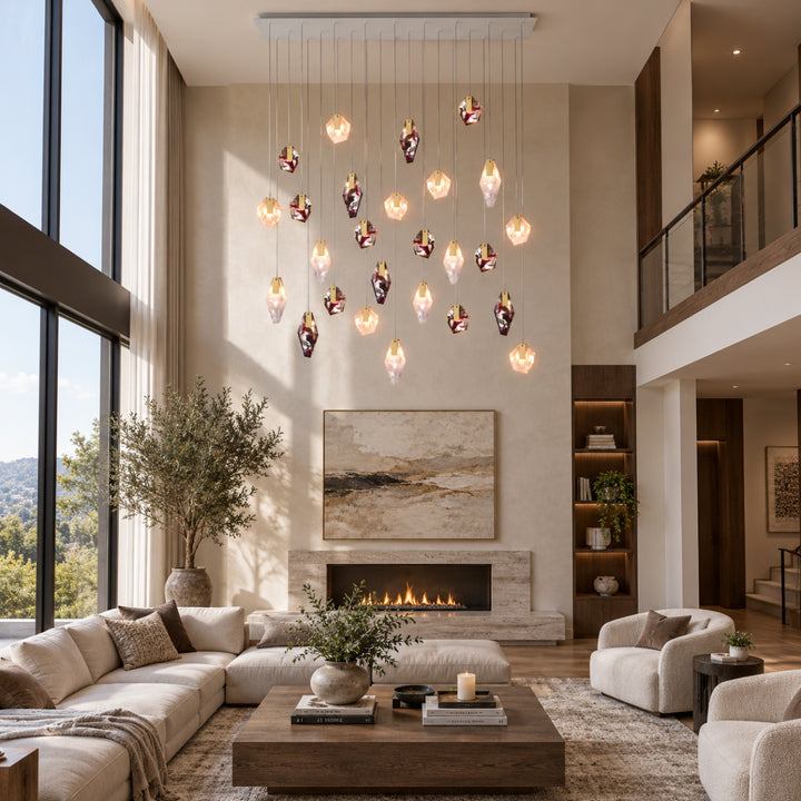 Geodane Long Crystal Cluster Chandelier 7