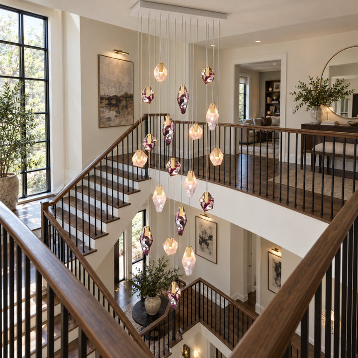 Geodane Long Crystal Cluster Chandelier 8
