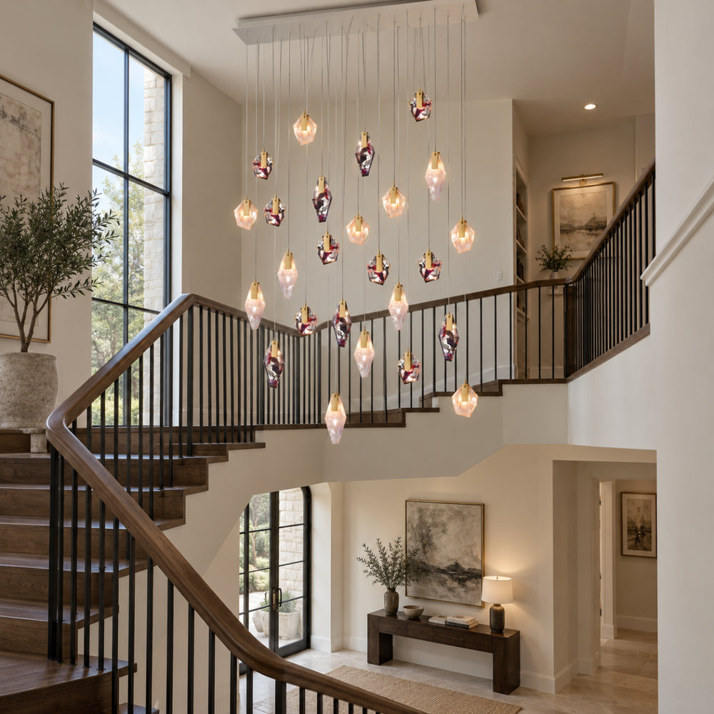 Geodane Long Crystal Cluster Chandelier 9