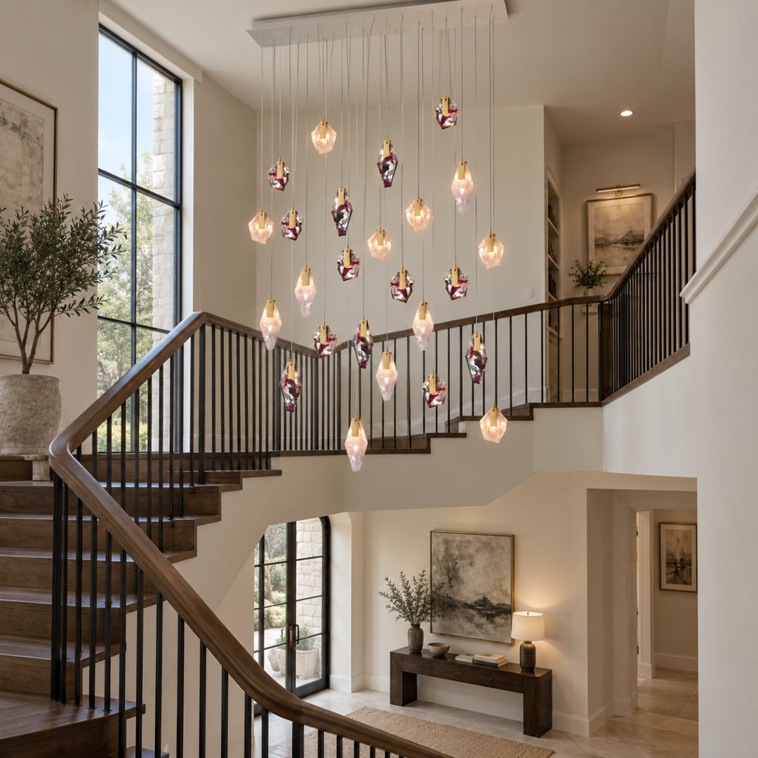 Geodane Long Crystal Cluster Chandelier 9