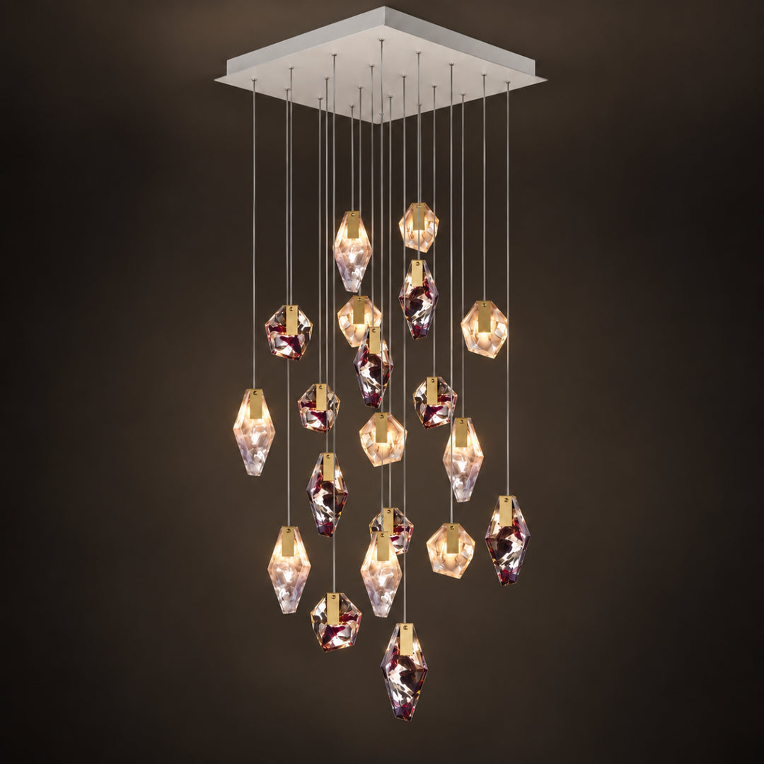 Geodane Square Crystal Cluster Chandelier 1