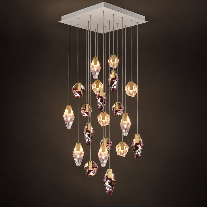 Geodane Square Crystal Cluster Chandelier 1