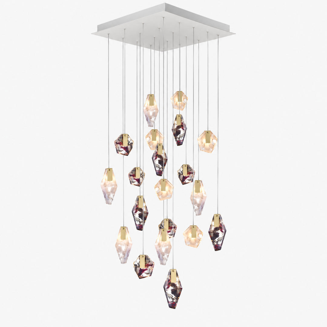 Geodane Square Crystal Cluster Chandelie 11