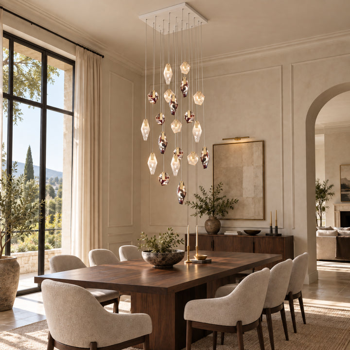 Geodane Square Crystal Cluster Chandelier 4
