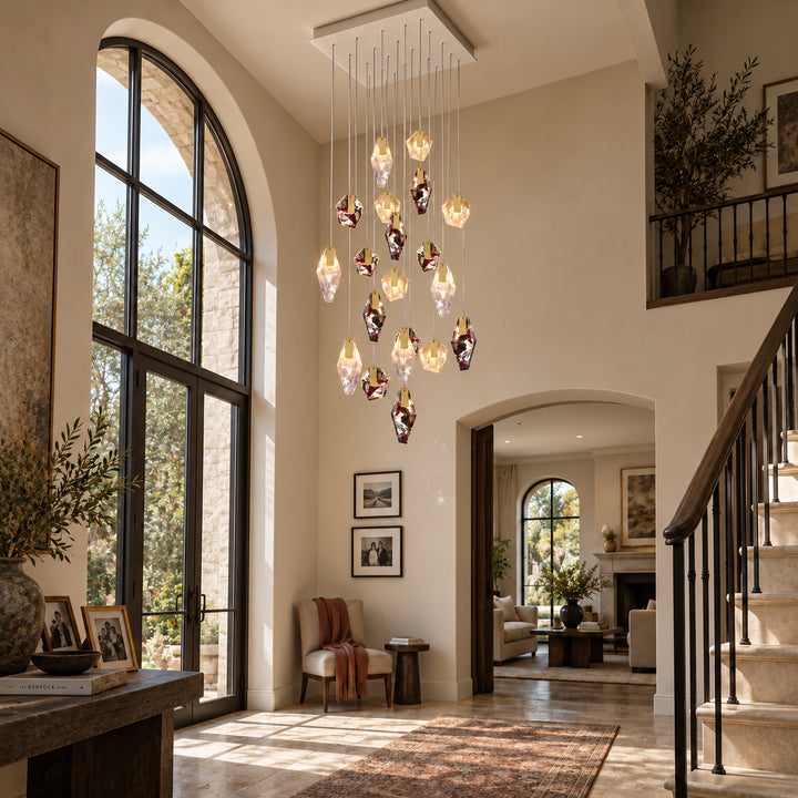 Geodane Square Crystal Cluster Chandelier 8