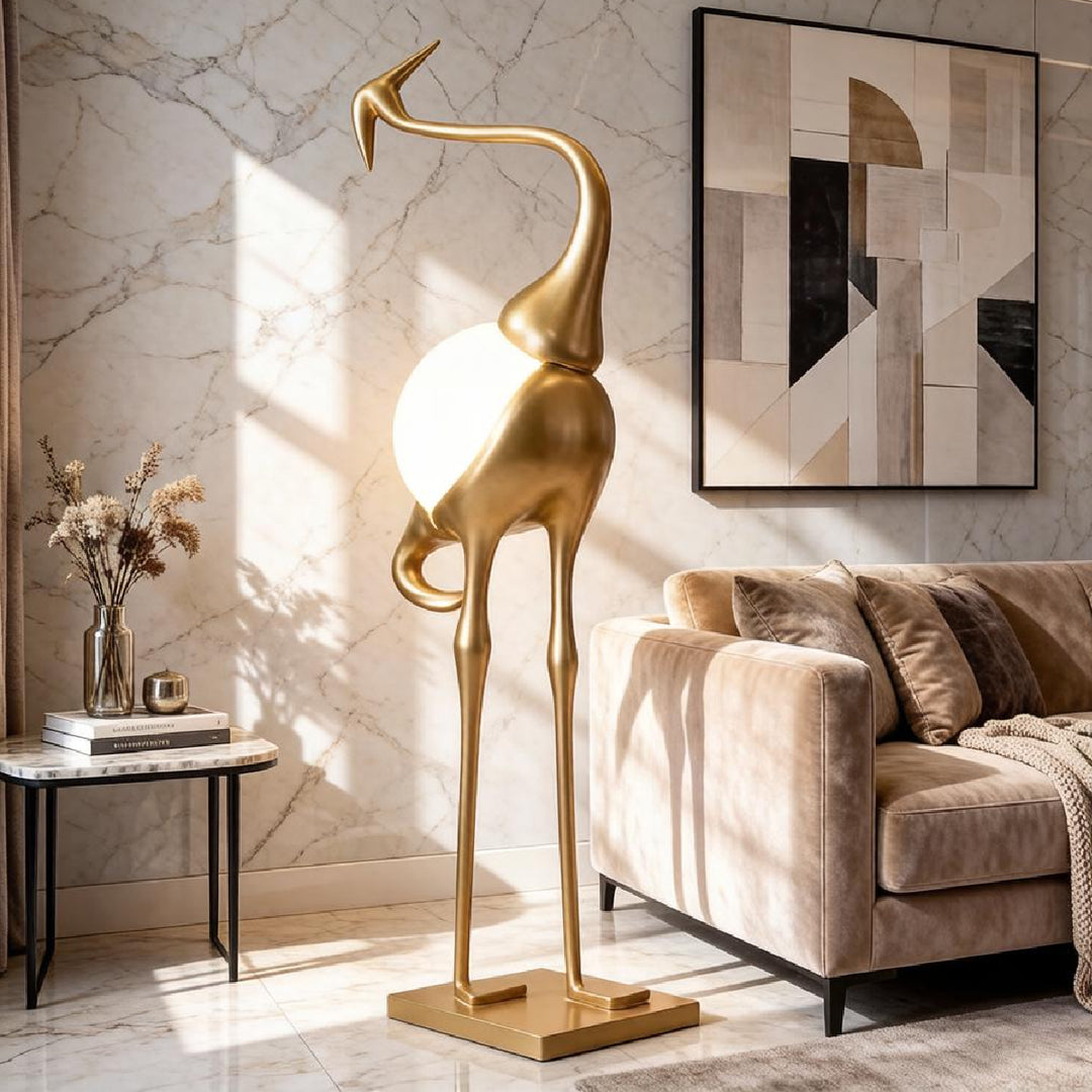 Heron Sculpture Floor Lamp 7