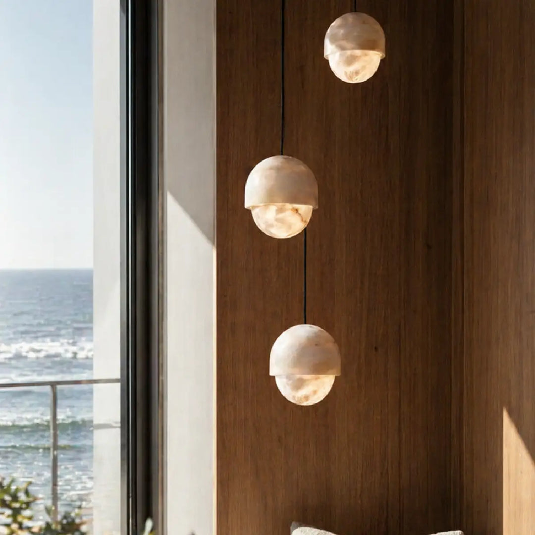 Iora Dome Alabaster Pendant Lamp 5