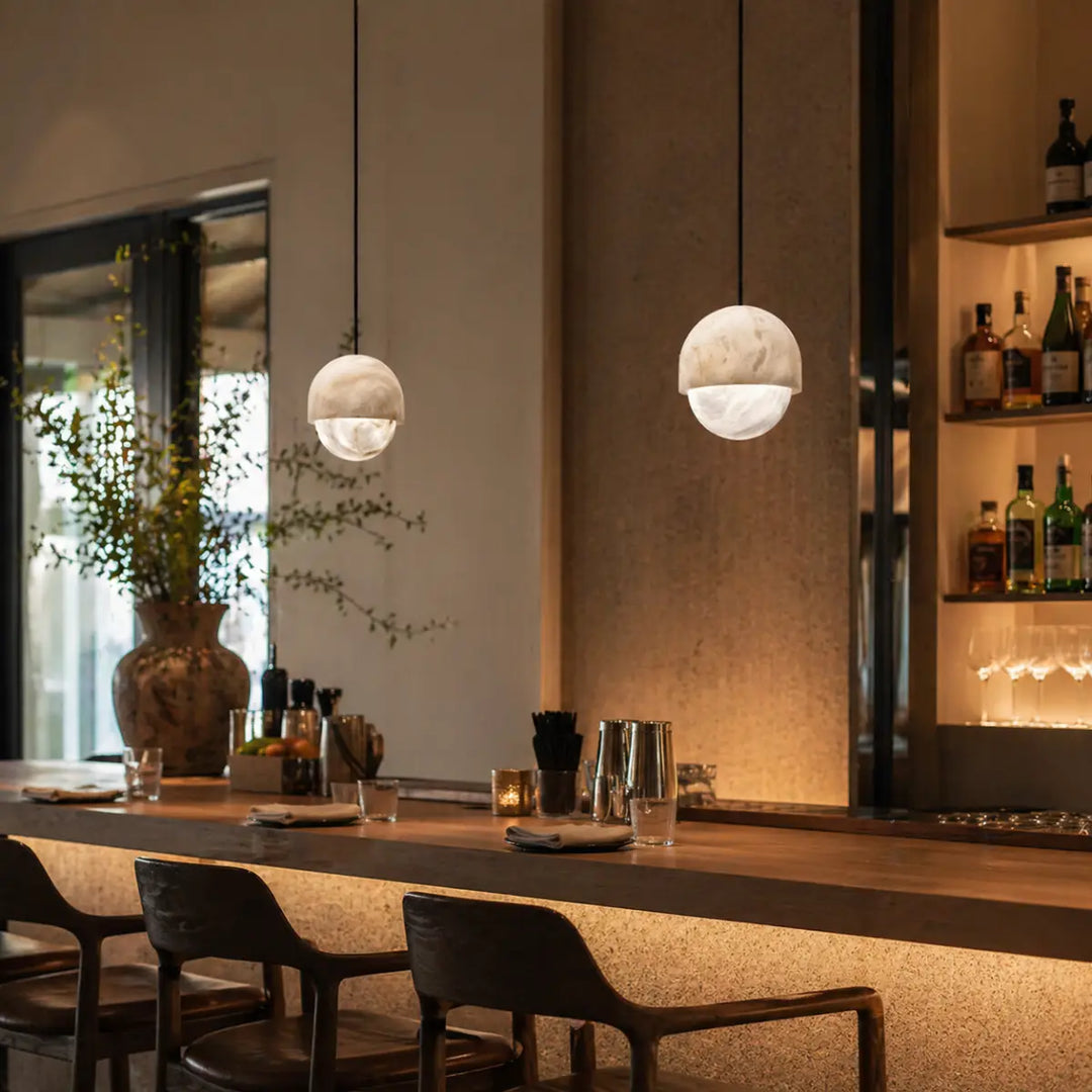 Iora Dome Alabaster Pendant Lamp 8