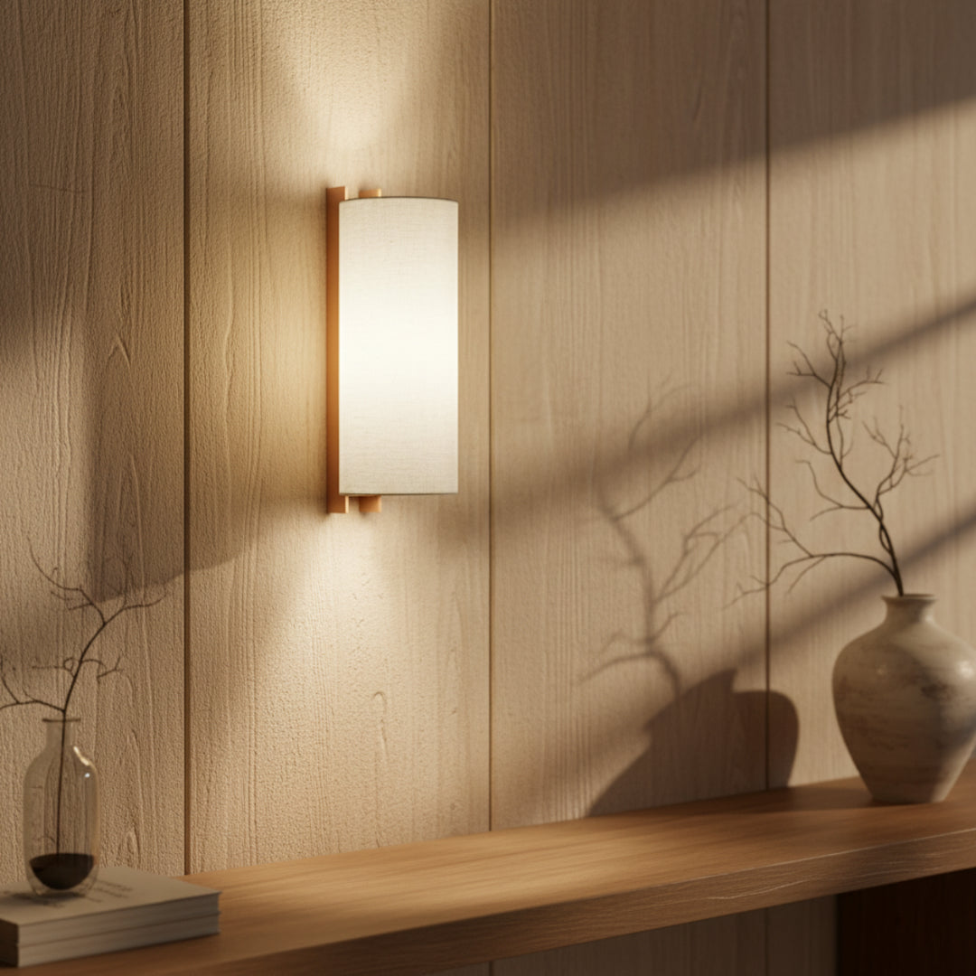 Japanische Leinen-Wandlampe
