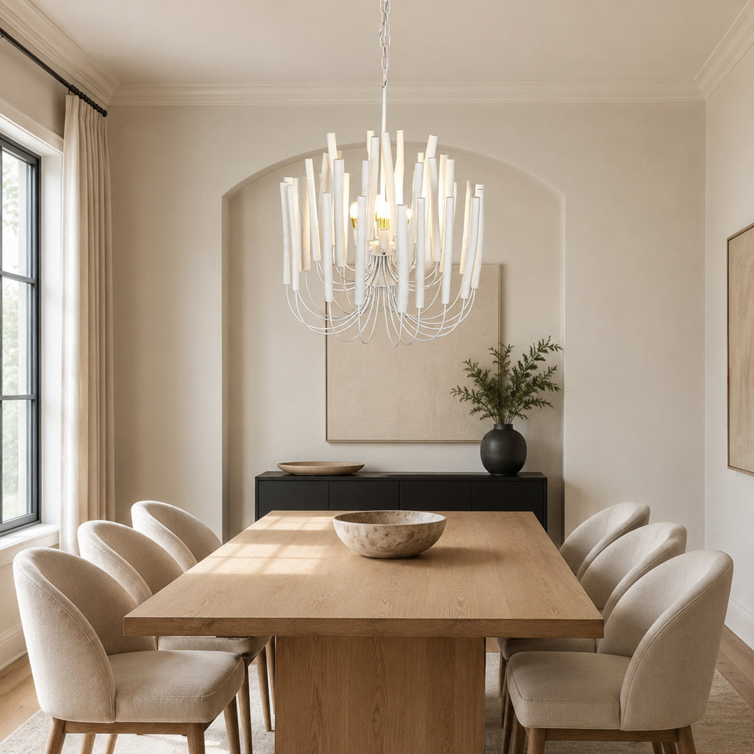 Kavor Wood Rod Chandelier 11
