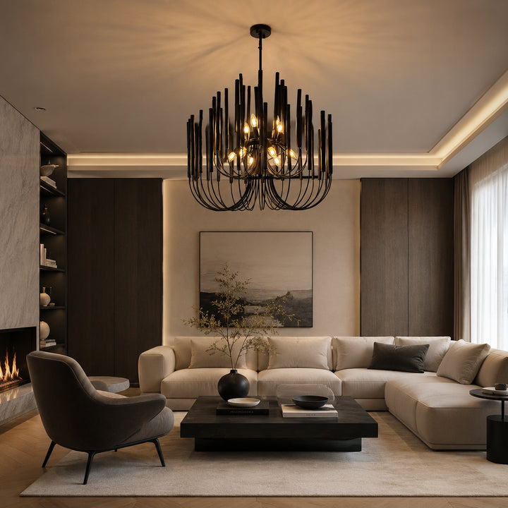 Kavor Wood Rod Chandelier 2