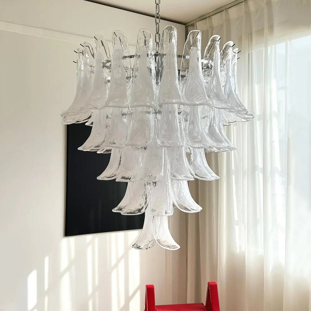 Leaf Feather Murano Glass Chandelier 2