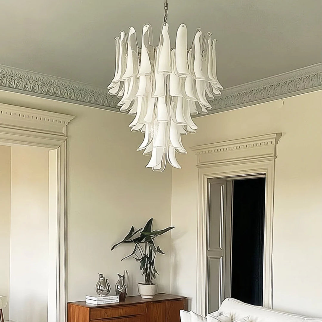 Leaf Feather Murano Glass Chandelier 5
