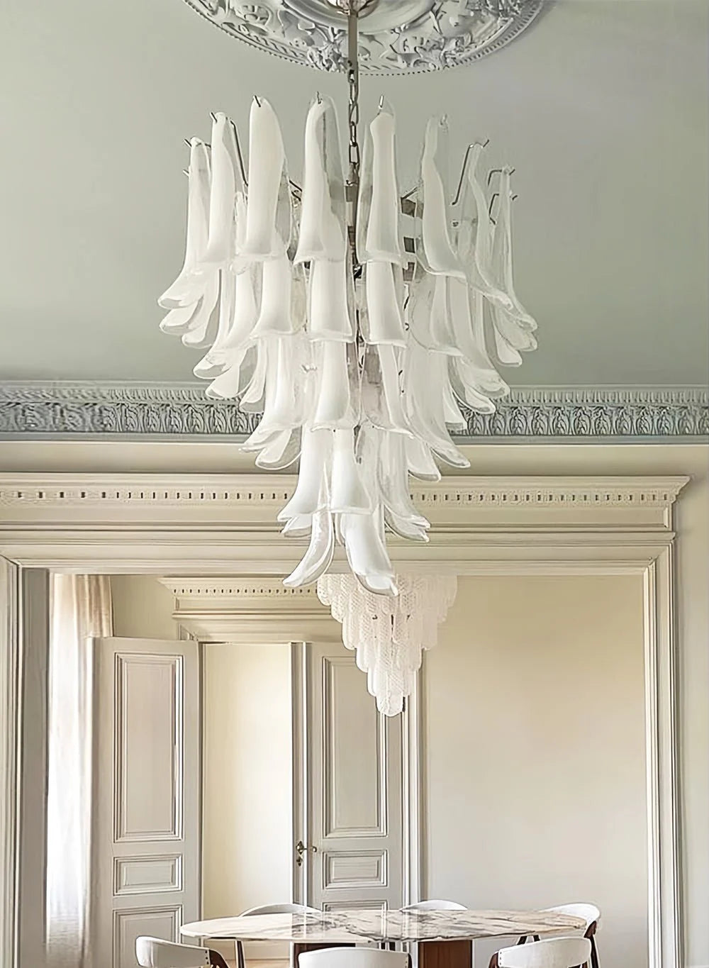 Leaf Feather Murano Glass Chandelier 6