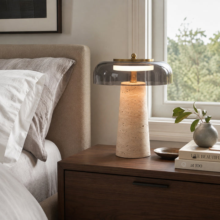 Leravune Travertine Glass Table Lamp 5