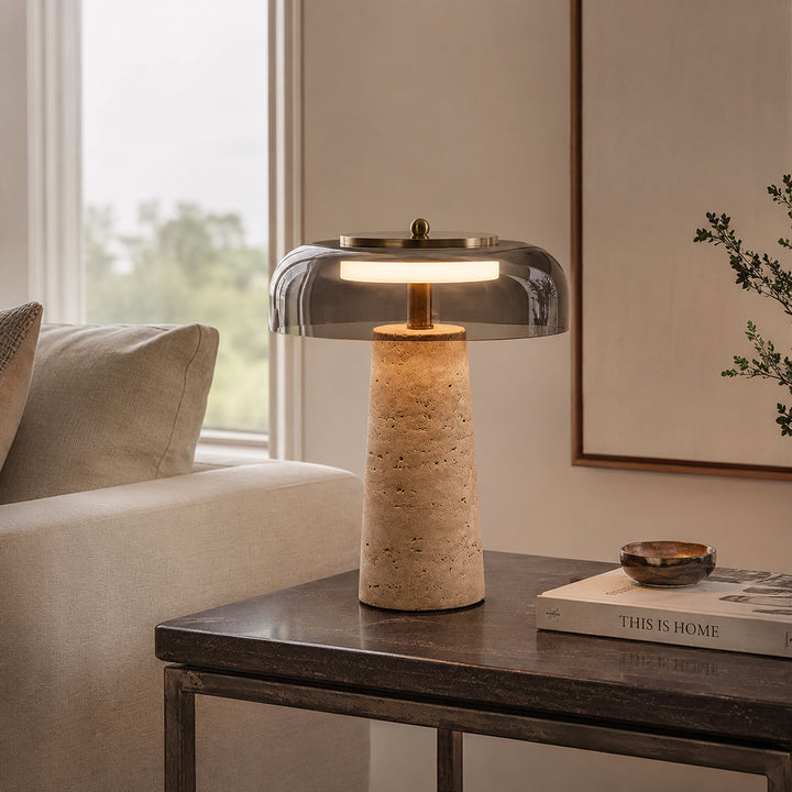 Leravune Travertine Glass Table Lamp 6