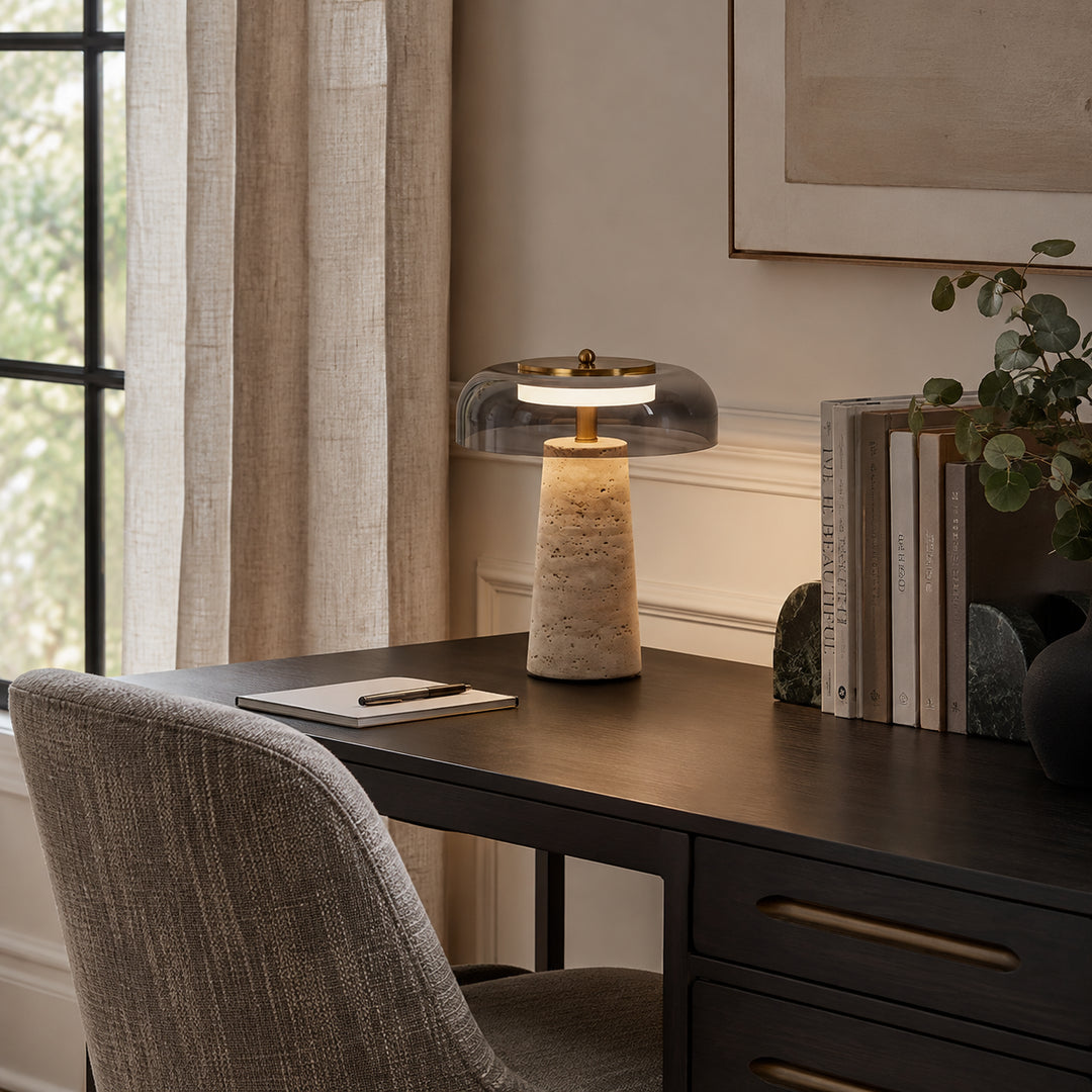 Leravune Travertine Glass Table Lamp 7