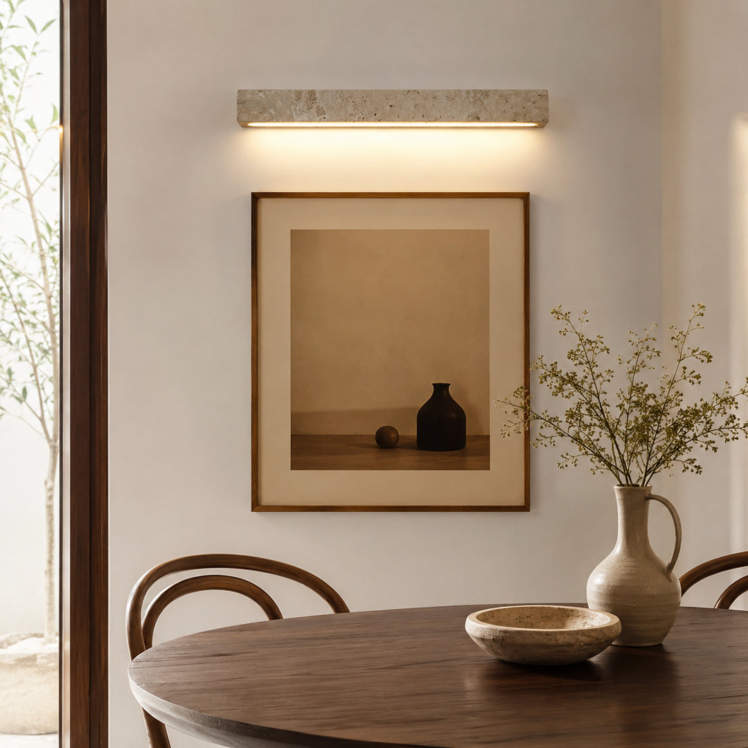 Lervane Travertine Linear Wall Lamp 1