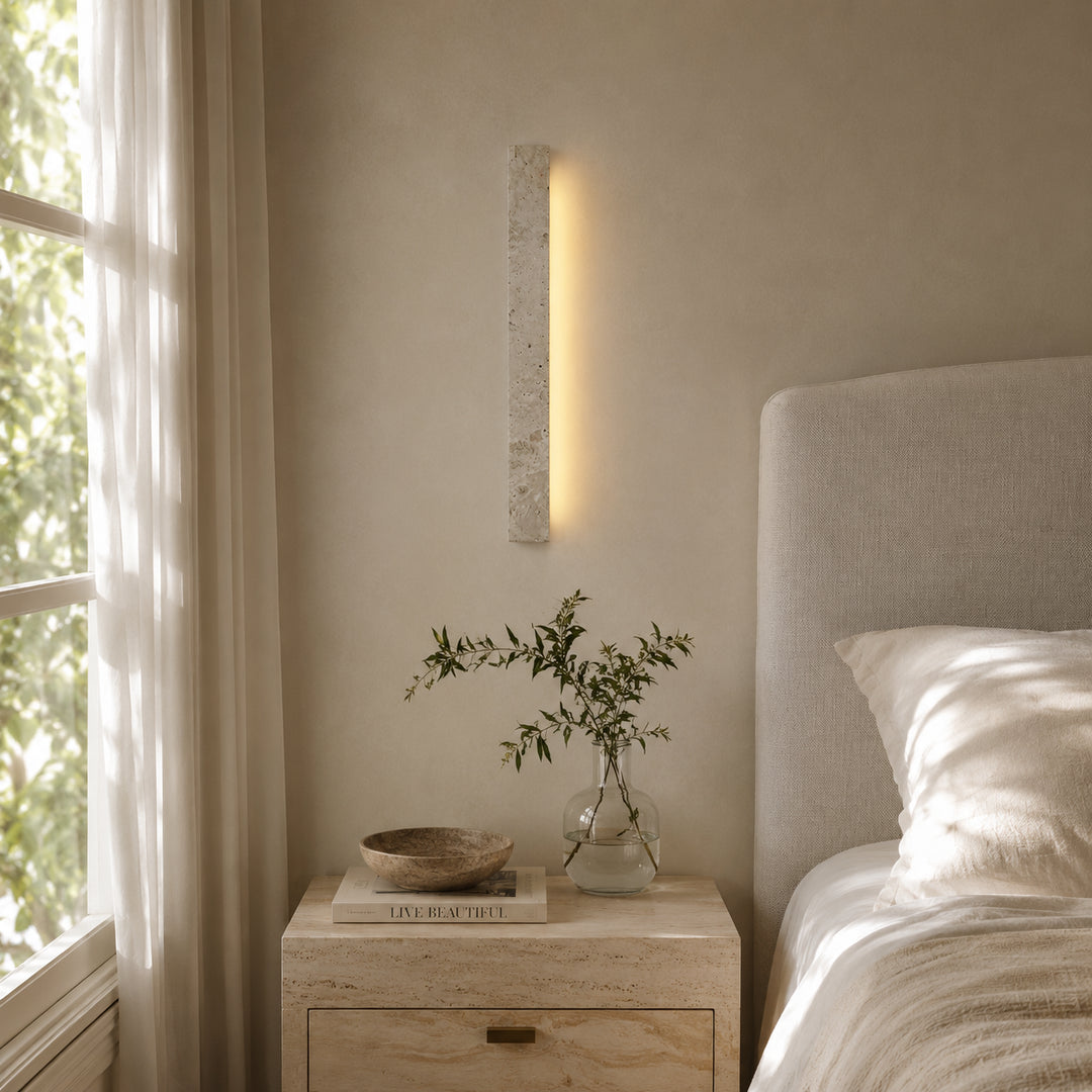 Lervane Travertine Linear Wall Lamp 2