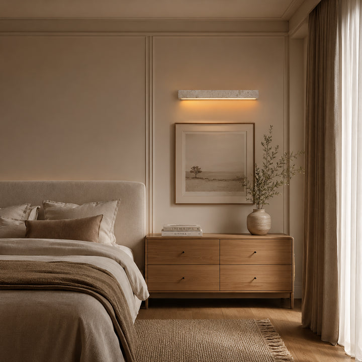 Lervane Travertine Linear Wall Lamp 4