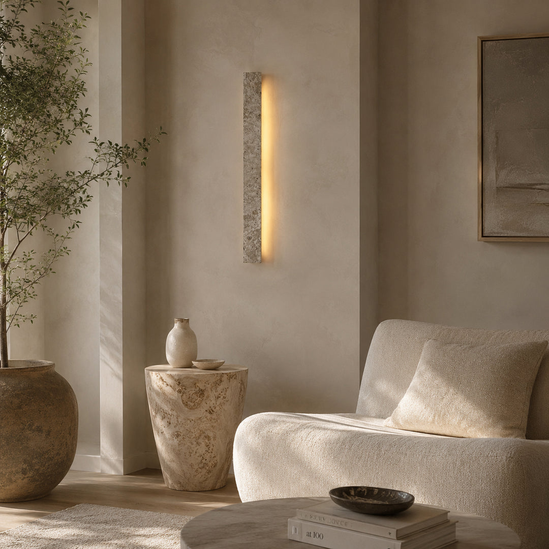 Lervane Travertine Linear Wall Lamp 5