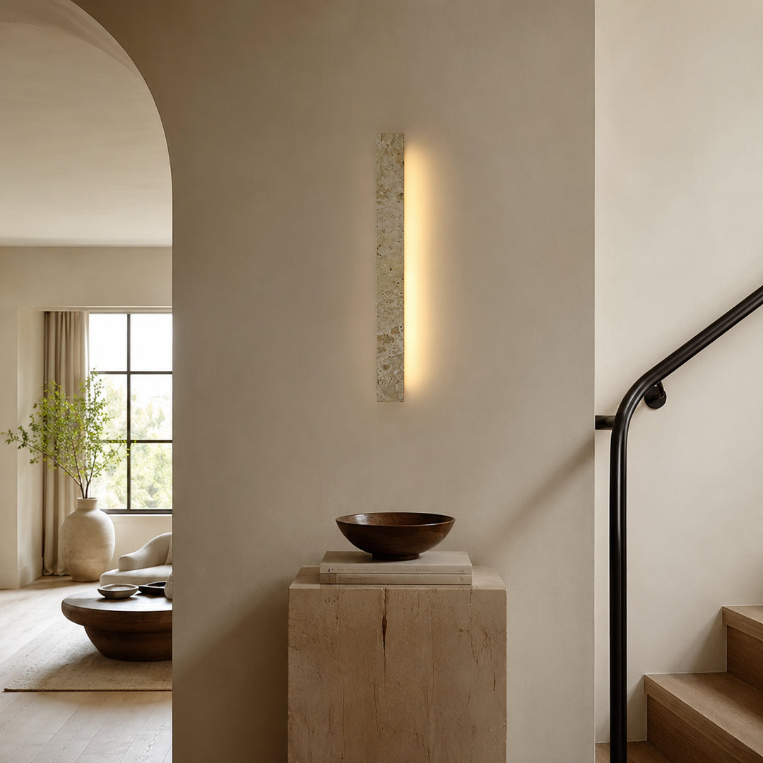 Lervane Travertine Linear Wall Lamp 6