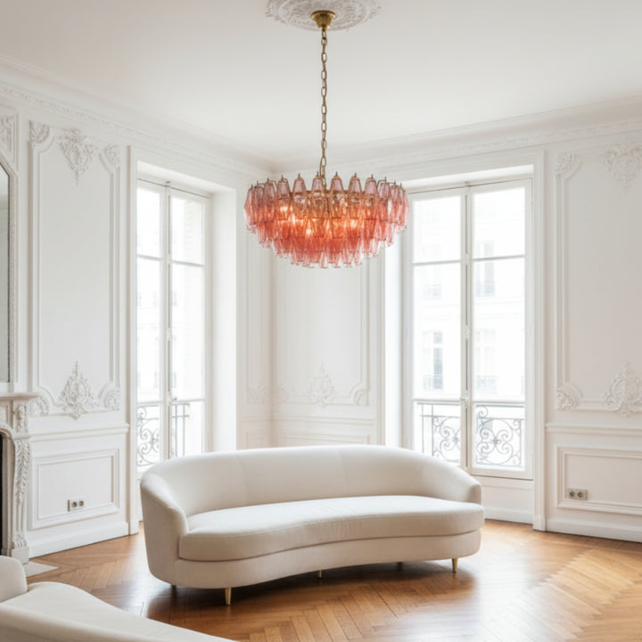 Lilac Pink Murano Glass Chandelier