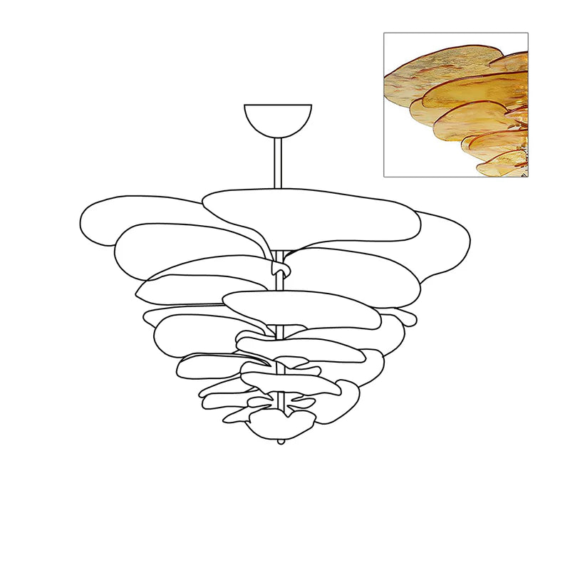 Lilypad Murano Glass Chandelier