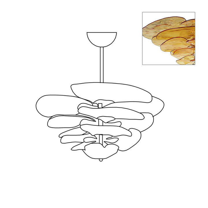 Lilypad Murano Glass Chandelier