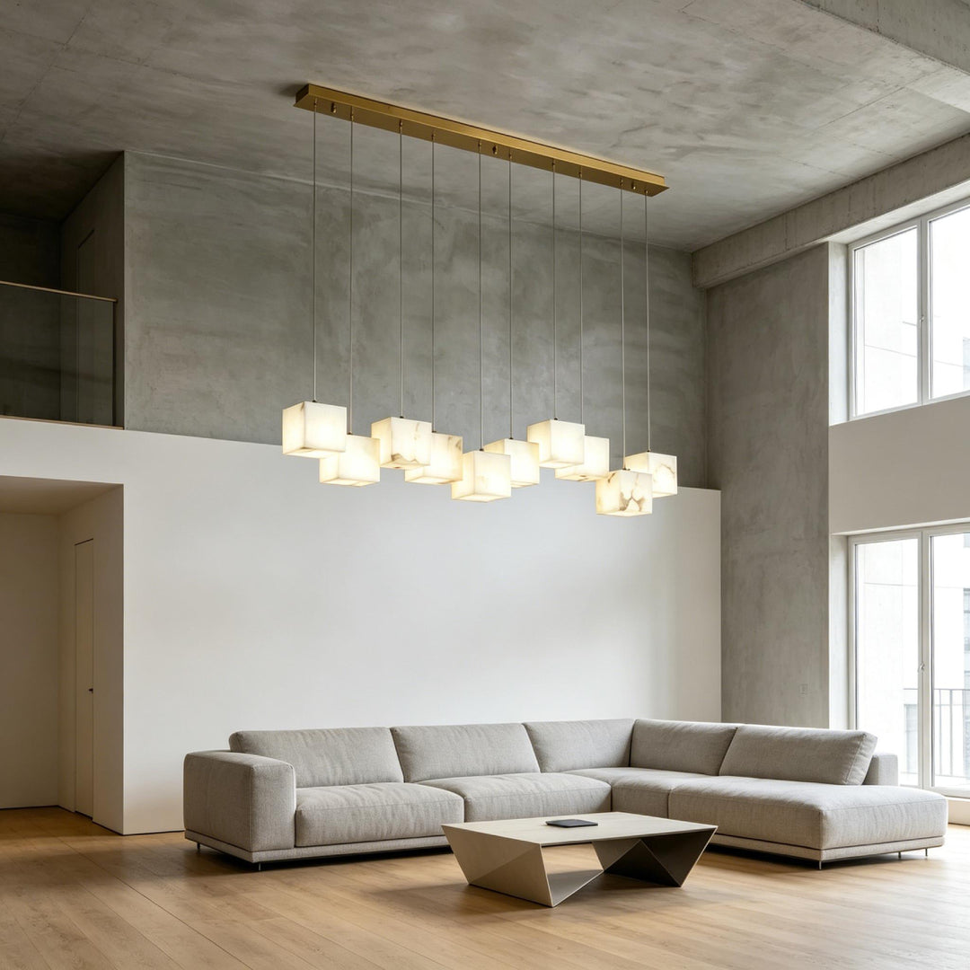 Linear Alabaster Box Chandelier – AIBIALIGHT